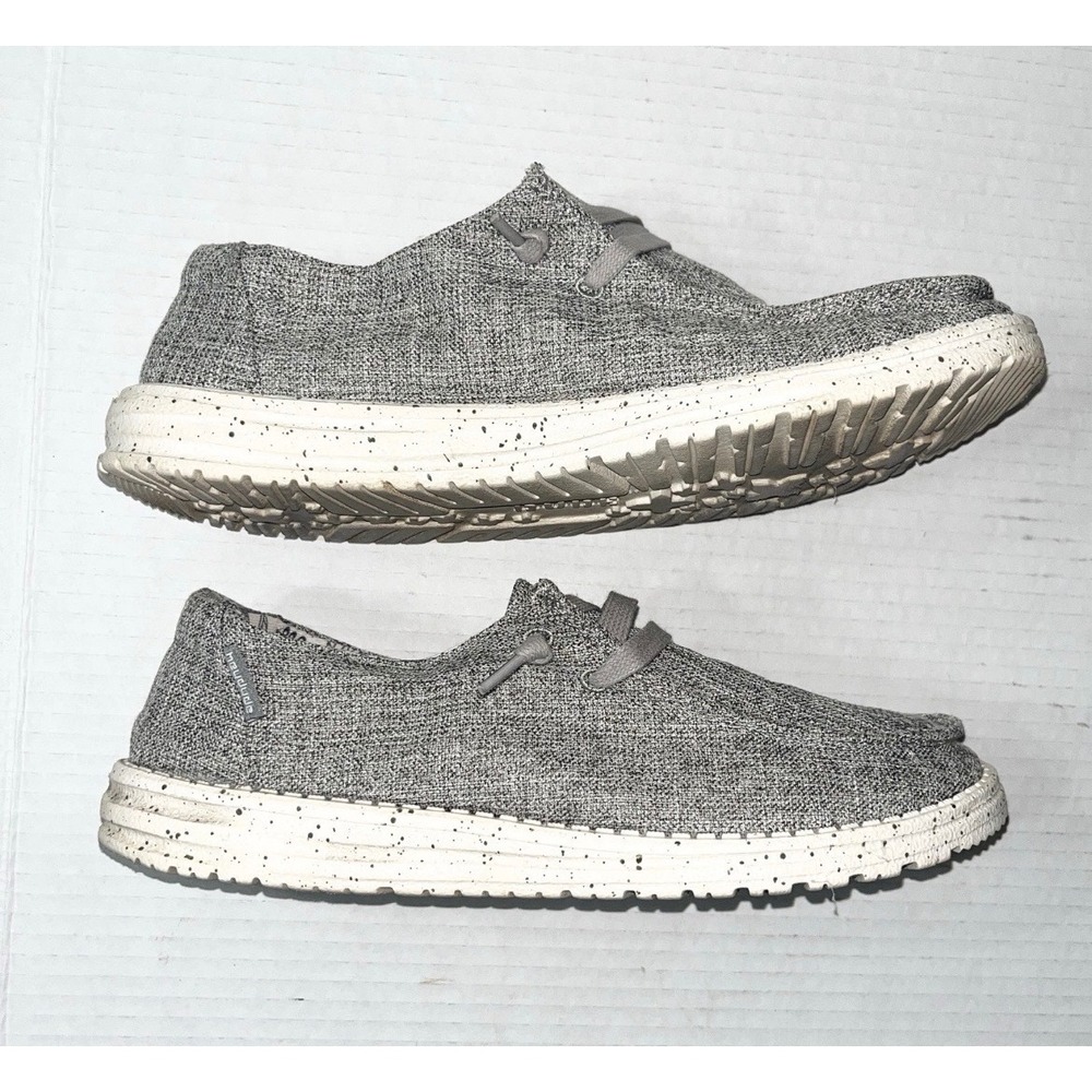 Hey Dude Wendy Slip On Womens 8 Linen Iron Grey Loafers Shoes 121533901